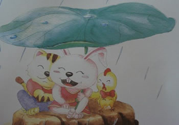 小白兔的荷叶伞