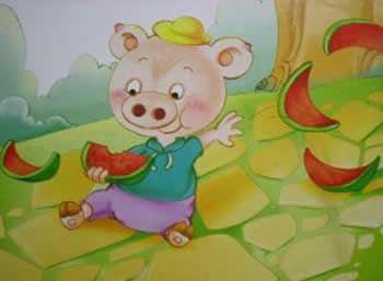 小猪吃西瓜